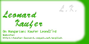 leonard kaufer business card